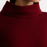 The Talmaciu 100% Wool Turtleneck - Burgundy