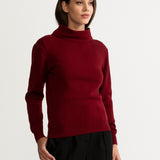 The Talmaciu 100% Wool Turtleneck - Burgundy