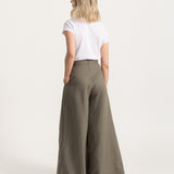 The Palazzo Linen Pants - Khaki