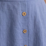 The Midi Linen Skirt - Dusty Blue