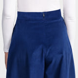 Pantaloni "Palazzo" din Catifea Reiata - Albastru Regal