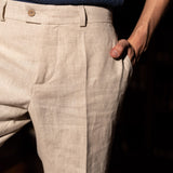 The Romana Hemp Trousers - Beige