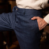 The Romana Linen Trousers - Denim