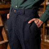 The Romana Linen Trousers - Dark Blue