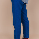 The Chevron Cotton Trousers - Van Gogh Blue