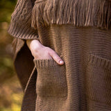 The Cibin Merino Wool Blend Poncho - Beige