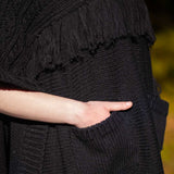 The Cibin Merino Wool Blend Poncho - Black