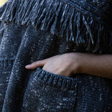 The Cibin Merino Wool Blend Poncho - Grey