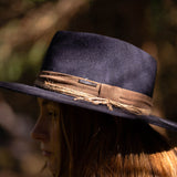 Fedora-Hut aus 100 % Wolle – Blau