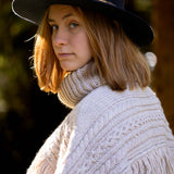 The Cibin Merino Wool Blend Poncho - Natural