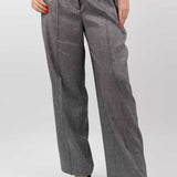 The Figa Linen Trousers - Grey Chambray