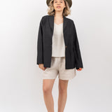 The Ilva Linen Jacket - Charcoal