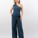 The Alma Cotton Jumpsuit - Charcoal Grey