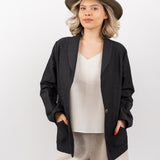 The Ilva Linen Jacket - Charcoal