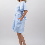 The Reteag Linen Dress - Sky Blue