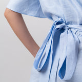 The Reteag Linen Dress - Sky Blue