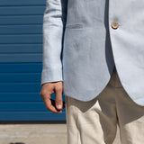 The Sadu Linen Suit Jacket - Sky Blue