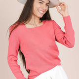 The Sirnea Square Neckline Wool Jumper - Pink