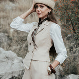 Vestă din Lână "Crișana” – Crem