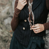 The "Crisana" Wool Waistcoat - Midnight Stripe
