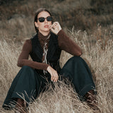 The "Crisana" Wool Waistcoat - Midnight Stripe