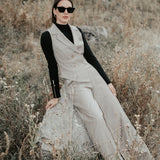 The "Crisana" Wool Waistcoat - Sahara Stripe