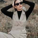 The "Crisana" Wool Waistcoat - Sahara Stripe