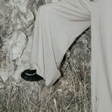 The "Palazzo" Wool Trousers - Sahara Stripe