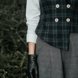 The "Crisana" Wool Waistcoat - Pine Tartan
