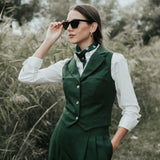 The "Deva" Linen Trousers – Forest Green