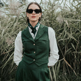 The "Deva" Linen Trousers – Forest Green