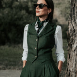 The "Deva" Linen Trousers – Forest Green