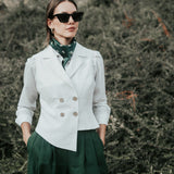 The "Crisana" Linen Waistcoat - Off White