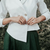 The "Crisana" Linen Waistcoat - Off White