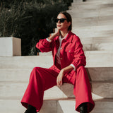 The "Deva" Linen-Cotton Trousers – Fuchsia