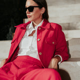 The "Deva" Linen-Cotton Trousers – Fuchsia