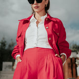 The "Deva" Linen-Cotton Trousers – Fuchsia