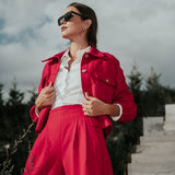 The "Deva" Linen-Cotton Trousers – Fuchsia