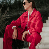 The "Deva" Linen-Cotton Trousers – Fuchsia