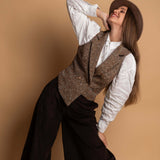 The "Crisana" Wool Tweed Waistcoat - Rustic Brown