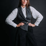 The "Crisana" Wool Waistcoat - Charcoal Grey Check