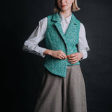 The "Crisana" Wool Tweed Waistcoat - Teal
