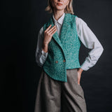 The "Crisana" Wool Tweed Waistcoat - Teal