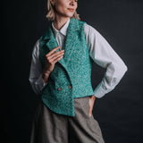 The "Crisana" Wool Tweed Waistcoat - Teal