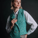 The "Crisana" Wool Tweed Waistcoat - Teal