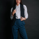 The "Figa" Wool Trousers - Denim Blue