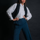 The "Figa" Wool Trousers - Denim Blue