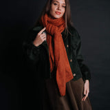 The “Ovidiu” 100% Wool Shawl – Terracotta