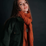 The “Ovidiu” 100% Wool Shawl – Terracotta