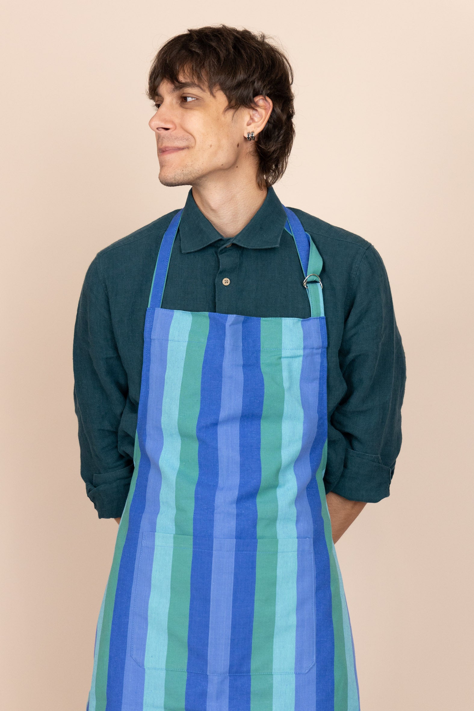 The Cotton Kitchen Aprons - Blue & Green